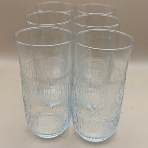 Set of 6 Arcoroc Fleur Tumblers Glasses 12 oz Vintage